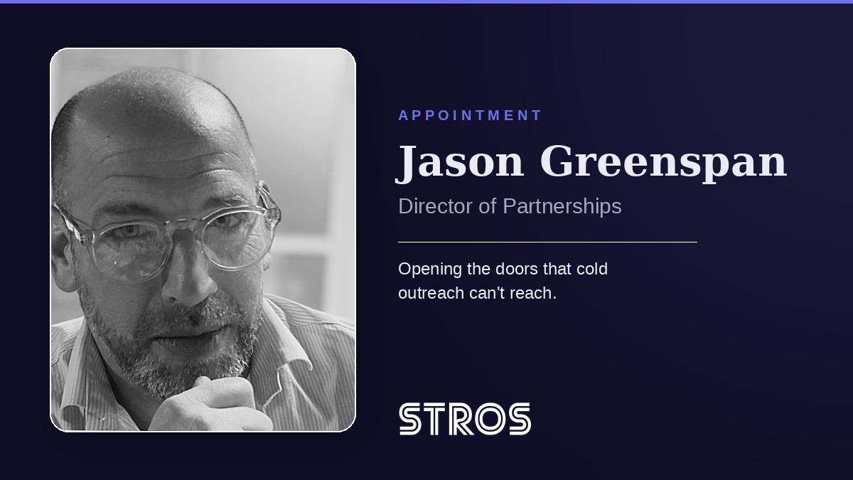 Jason Greenspan, Director of Partnerships at STROS